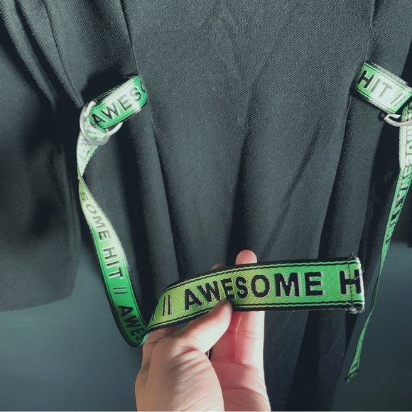 ZARA Trafaluc Black Dress with slogan strap Awesome Hit size Small - Picture 4 of 5